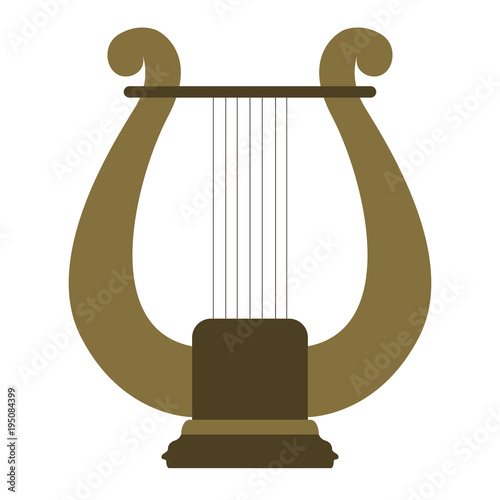 Isolated lyre icon. Musical instrument