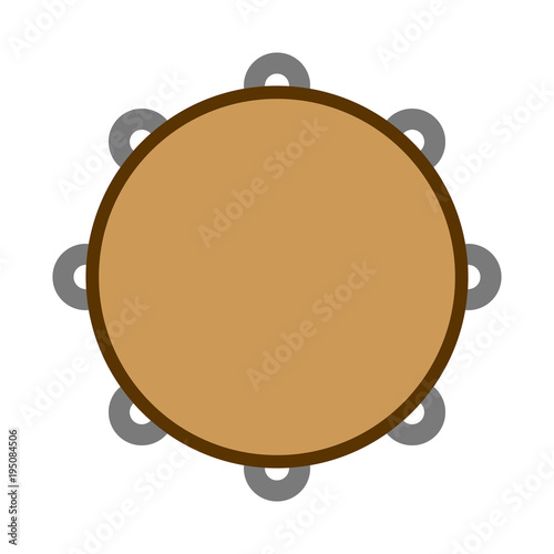 Isolated tambourine icon. Musical instrument