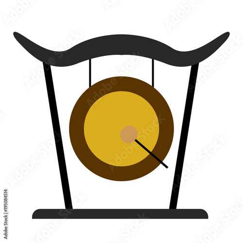 Isolated gong icon. Musical instrument