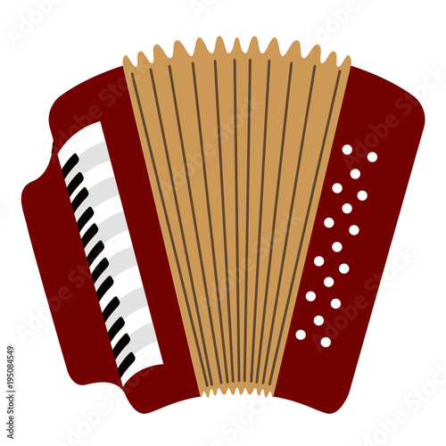 Isolated accordion icon. Musical instrument