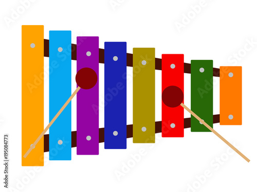 Isolated xylophone icon. Musical instrument