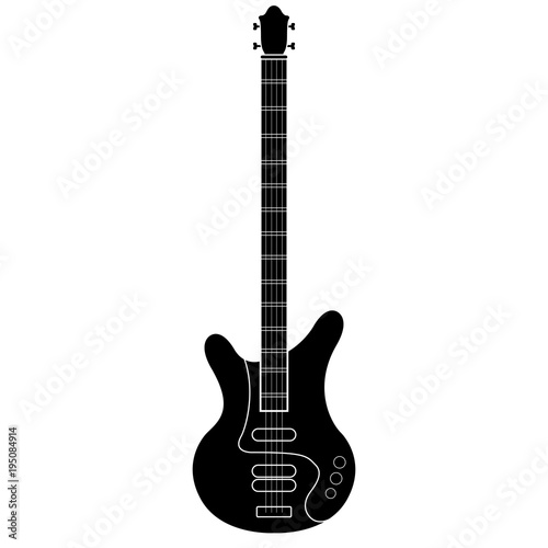 Isolated bass icon. Musical instrument