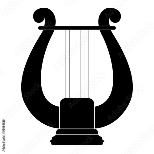 Isolated lyre icon. Musical instrument