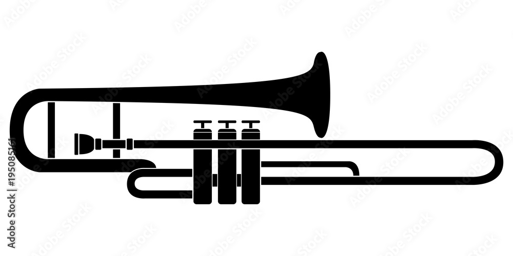 Obraz premium Isolated trombone icon. Musical instrument