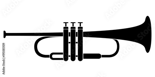 Isolated trumpet icon. Musical instrument