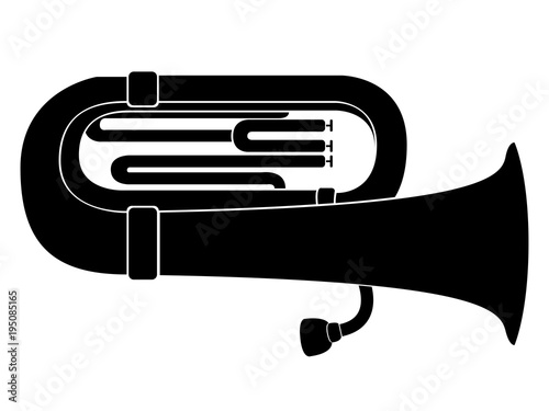 Isolated tuba icon. Musical instrument