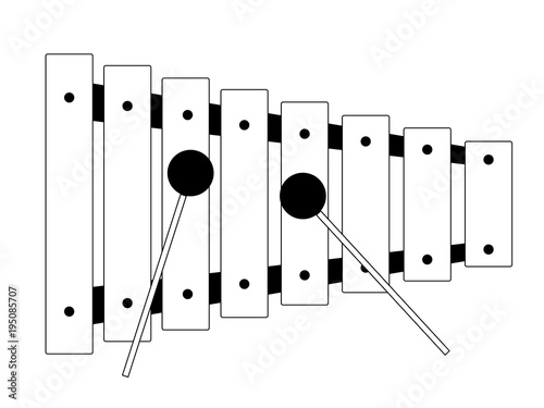 Isolated xylophone icon. Musical instrument