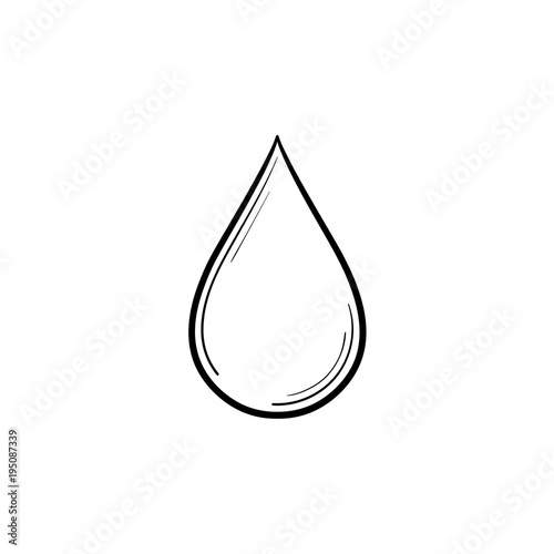 Water drop hand drawn outline doodle icon. Clear fresh water drop vector sketch illustration for print, web, mobile and infographics isolated on white background.
