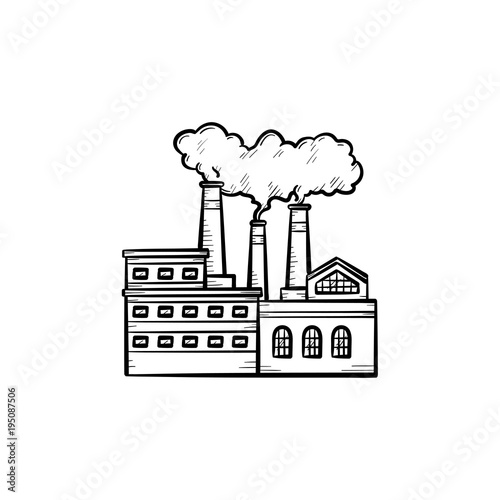 Factory hand drawn outline doodle icon