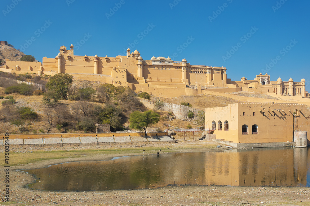 Lake in front of Amer Fort had crocodiles at one point 