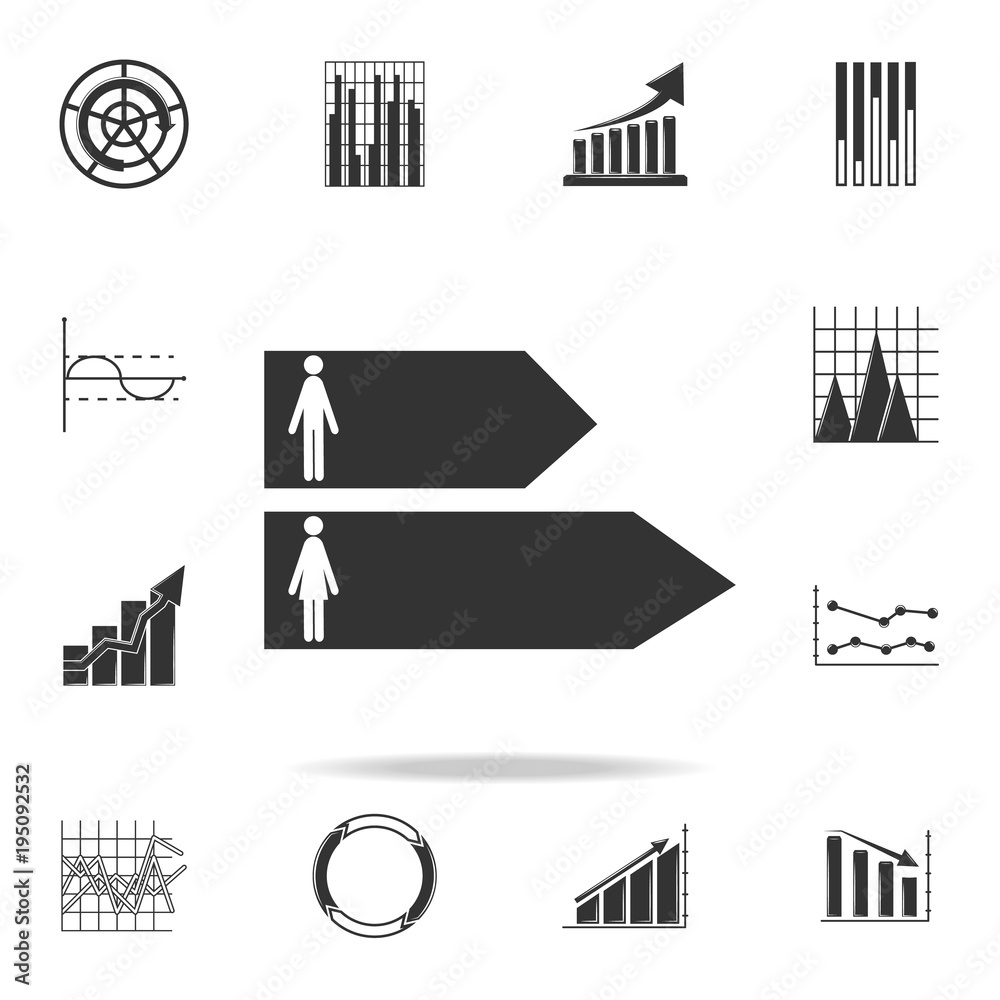 man and woman bar chart icon. Detailed set of Trend diagram and chart icons. Premium quality graphic design. One of the collection icons for websites, web design, mobile app man and woman bar chart icon. Detailed set of Trend diagram and chart icons. Premium quality graphic design. One of the collection icons for websites, web design, mobile app