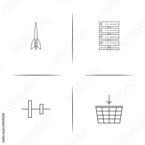 Web And Text simple linear icon set.Simple outline icons