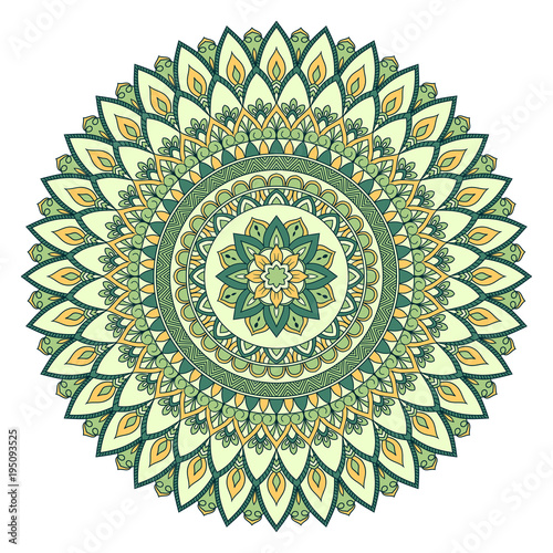 Ethnic ornamental mandala. Decorative design element. Hand drawn vector illustration
