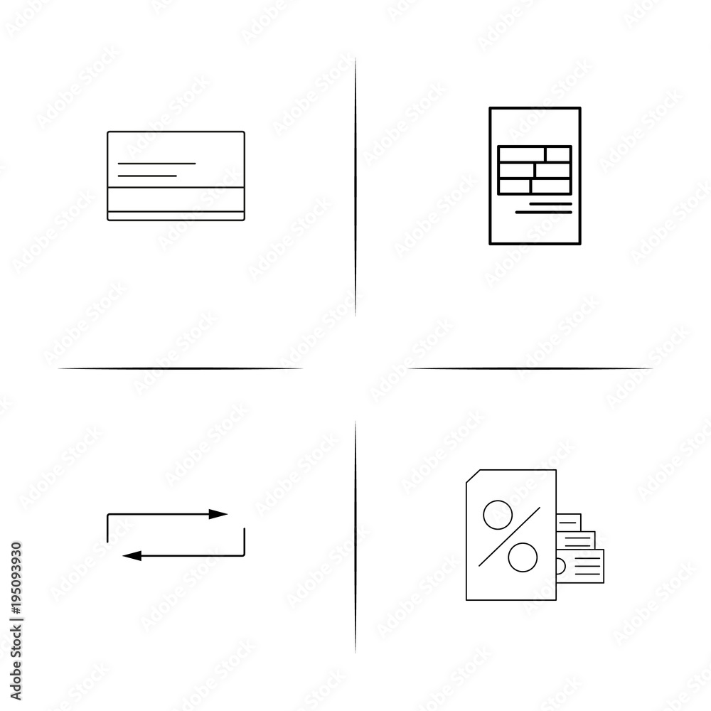 Banking, Finance And Money simple linear icon set.Simple outline icons