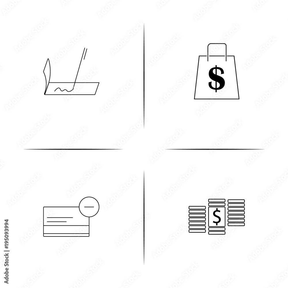 Banking, Finance And Money simple linear icon set.Simple outline icons Banking, Finance And Money simple linear icon set.Simple outline icons