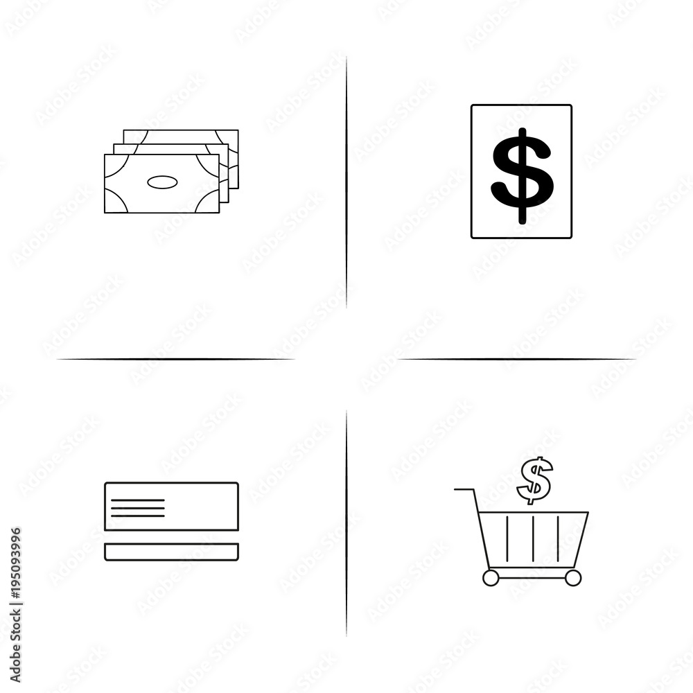 Banking, Finance And Money simple linear icon set.Simple outline icons Banking, Finance And Money simple linear icon set.Simple outline icons