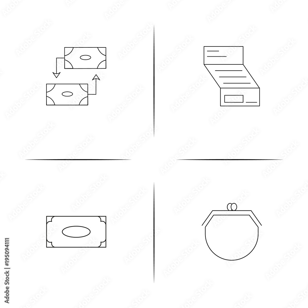 Banking, Finance And Money simple linear icon set.Simple outline icons Banking, Finance And Money simple linear icon set.Simple outline icons