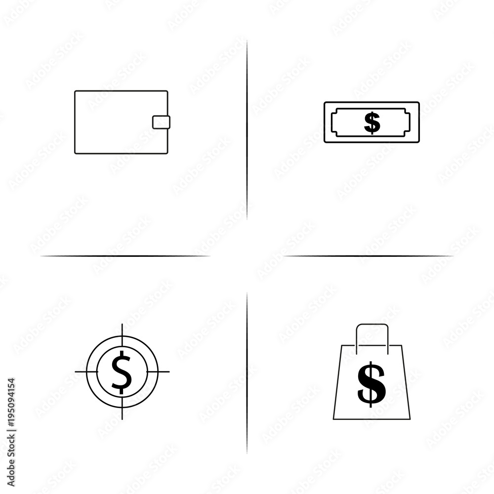 Banking, Finance And Money simple linear icon set.Simple outline icons Banking, Finance And Money simple linear icon set.Simple outline icons