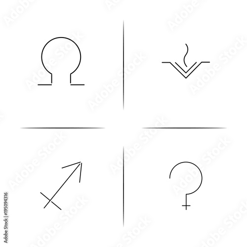 Astrology simple linear icon set.Simple outline icons
