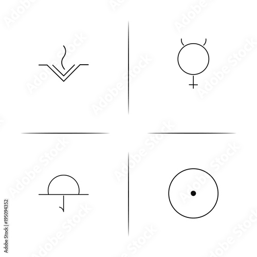 Astrology simple linear icon set.Simple outline icons