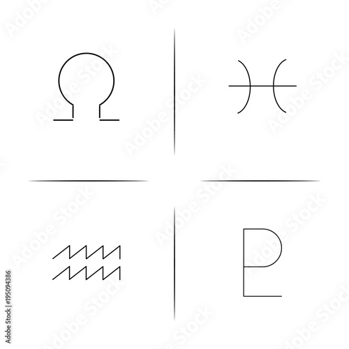 Astrology simple linear icon set.Simple outline icons
