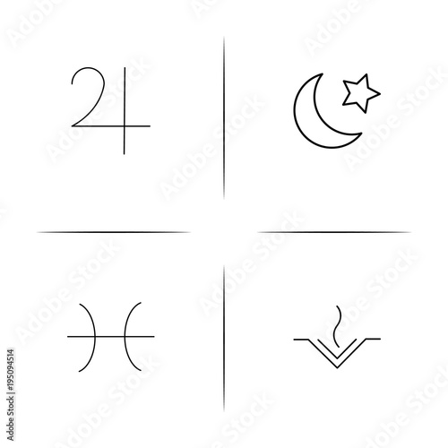 Astrology simple linear icon set.Simple outline icons