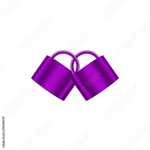 Two connected padlocks in purple design 