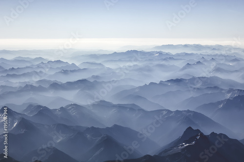 Foggy mountains from the sky © Sergio