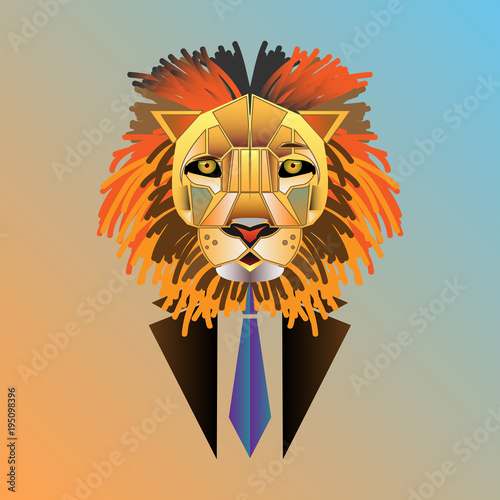Fototapeta Naklejka Na Ścianę i Meble -  Lion in a business suit. Perfect for business concepts.