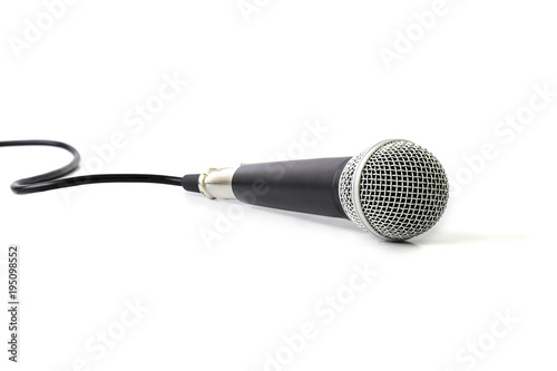 Black Microphone isolated on white background photo