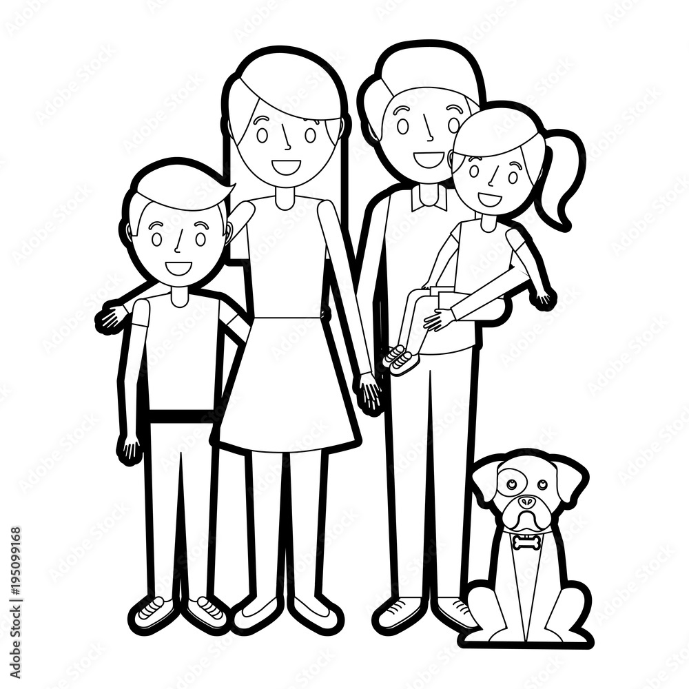 family together parents with daughter son and dog family together parents with daughter son and dog