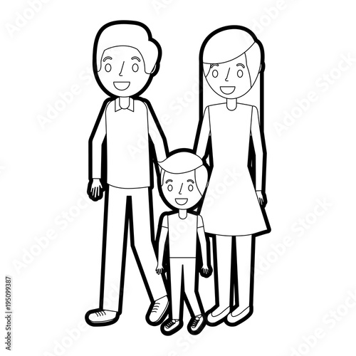 Wallpaper Mural family father mother and son together standing Torontodigital.ca