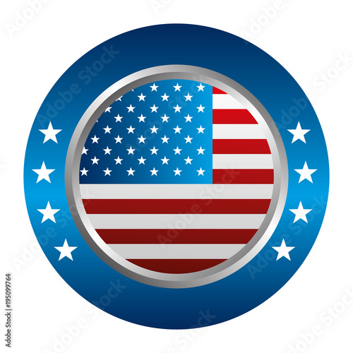 united states of america flag patriotism button icon