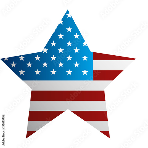 star shaped in united states of america flag
