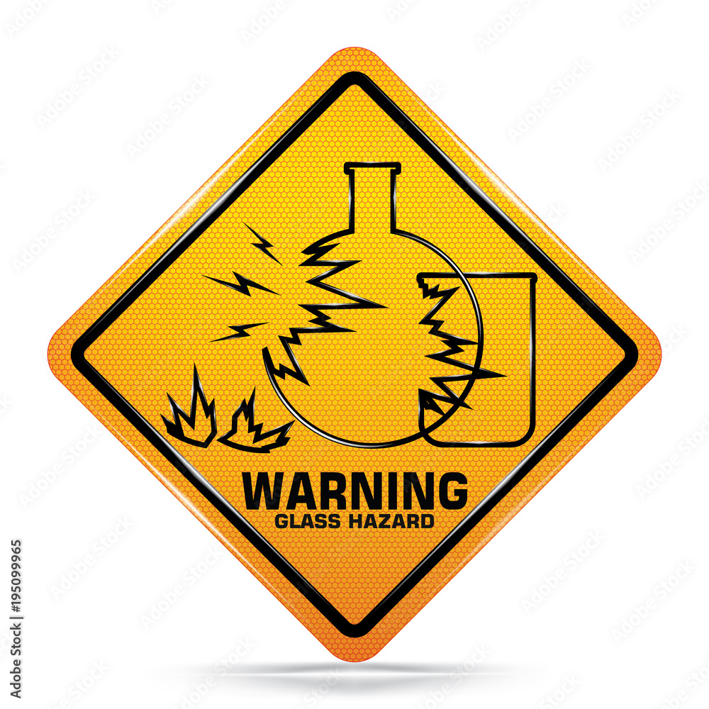 Onbepaald maniac Dapper International Glass Hazard Symbol,Yellow warning Dangerous icon isolated on  white background, Attracting attention, Compulsory, Control, practice,  Security first sign, Vector, EPS10 Stock Vector | Adobe Stock