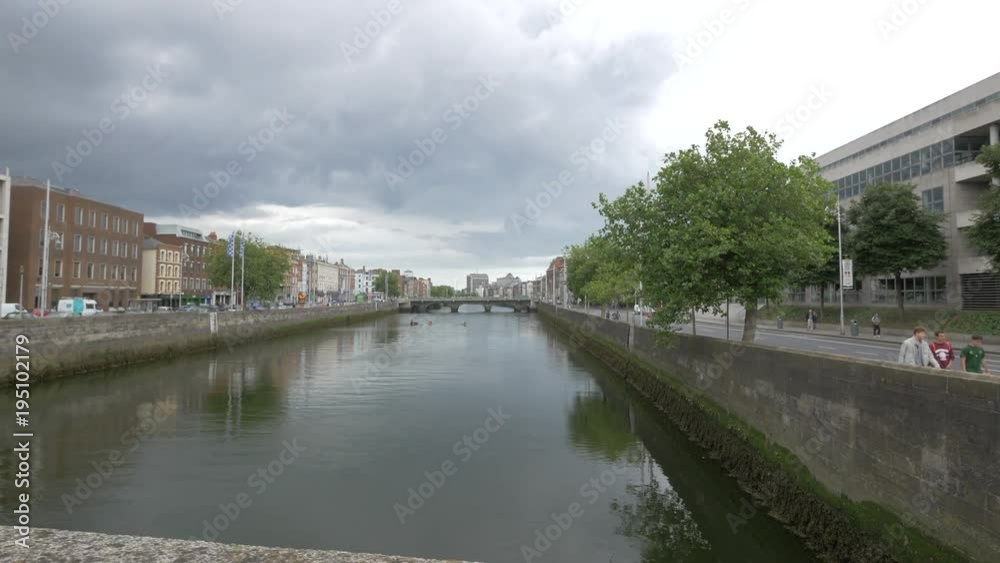 Clouds over River Liffey in Dublin Clouds over River Liffey in Dublin