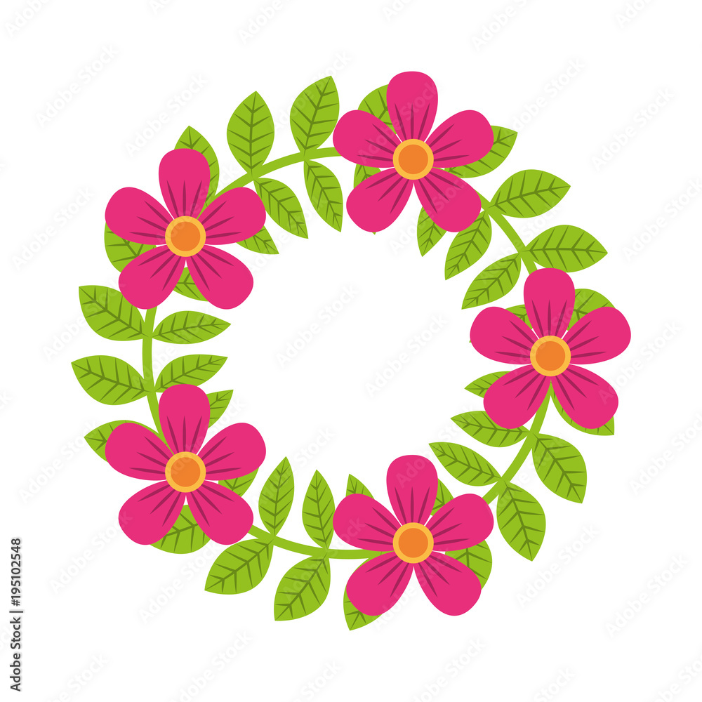 floral wreath flowers and leaves foliage decoration