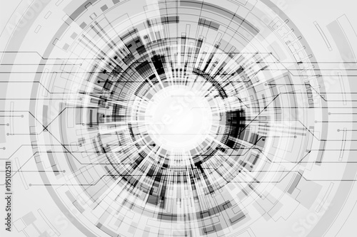 Vector background in the technology concept on a gray background.