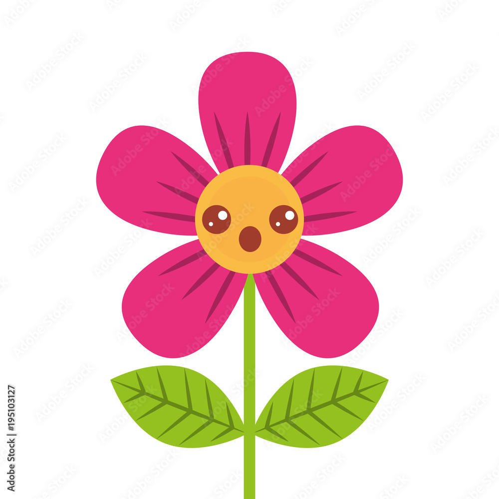 beautiful flower surprise kawaii cartoon beautiful flower surprise kawaii cartoon