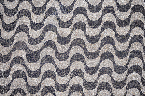 Obraz na plátně Copacabana Beach Mosaic pattern top view, Rio De Janeiro, Brazil