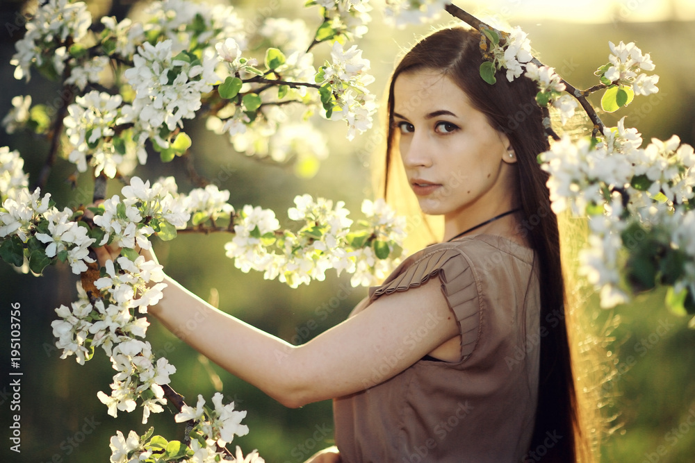 Fototapeta premium Dreaming girl beautiful young adult