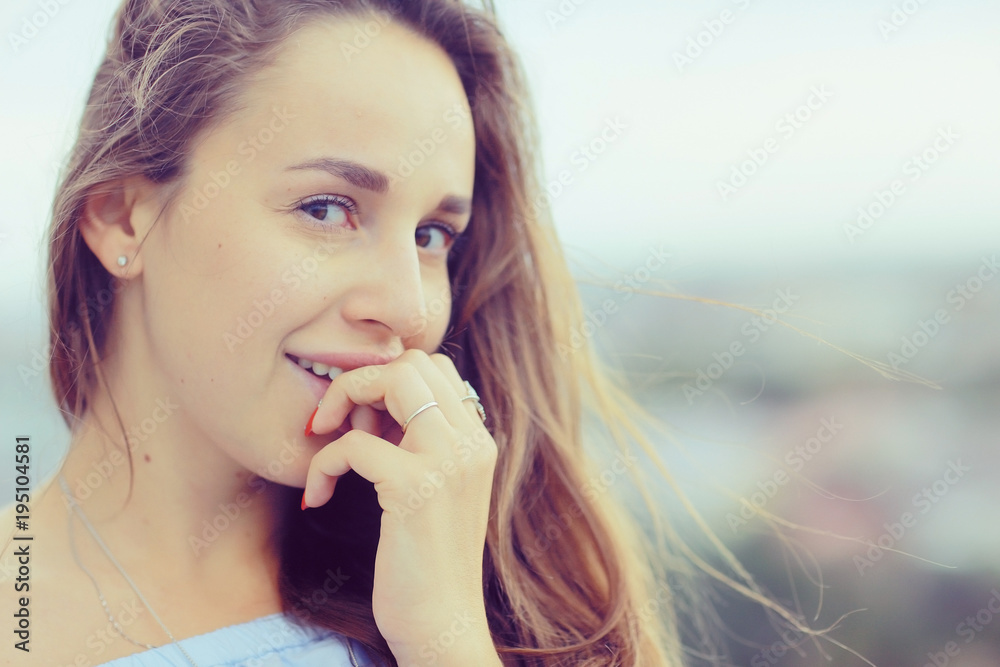 Beautiful young brunette summer vacation holiday Beautiful young brunette summer vacation holiday