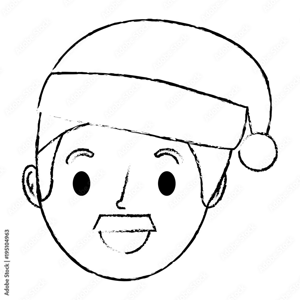 cartoon man adult wearing christmas hat cartoon man adult wearing christmas hat