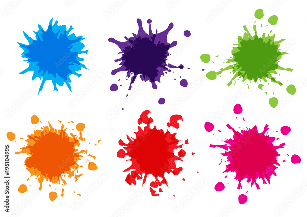 vector color paint splatter,splatter pack collection,illustration vector design