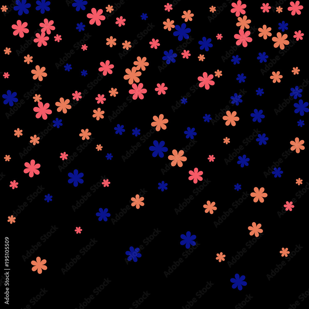 Pretty Floral Pattern with Simple Small Flowers for Greeting Card or Poster. Naive Daisy Flowers in Primitive Style. Vector Background for Spring or Summer Design.
