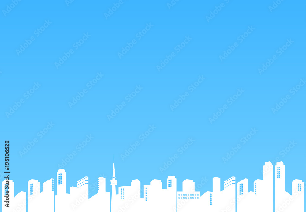 都市　ブルー背景