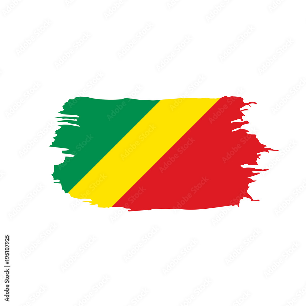 Obraz premium Congo flag, vector illustration