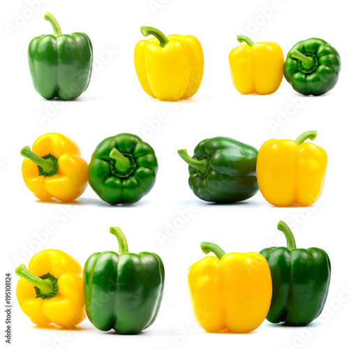 sweet peppers isolated on white background.