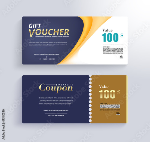 Wallpaper Mural GIFT VOUCHER Template. Promo banner and gift for customer. vector illustration Torontodigital.ca