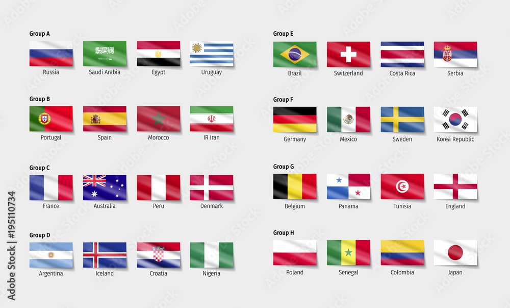 Soccer Flags with wave effect. Soccer Flags with wave effect.